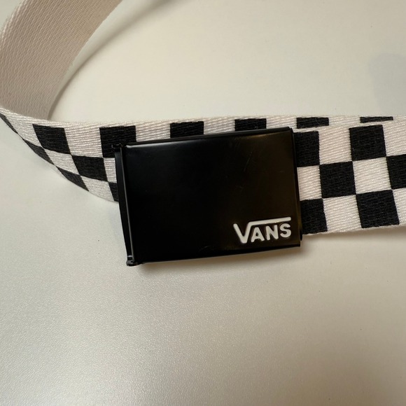 Vans Checkered Belt Black Buckle Skateboarding Casual Adjustable 45" - Picture 1 of 5